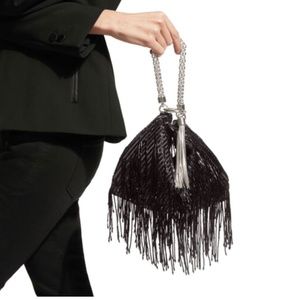 Brand New Jimmy Choo Fringe clutch 100% auth card